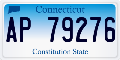 CT license plate AP79276