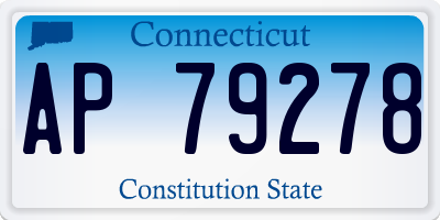 CT license plate AP79278