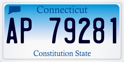 CT license plate AP79281