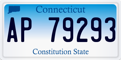CT license plate AP79293