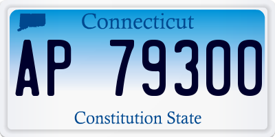 CT license plate AP79300