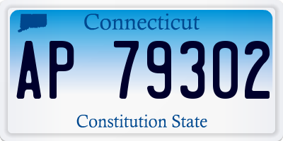 CT license plate AP79302