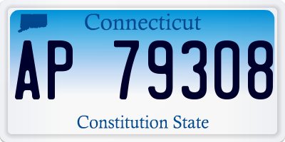 CT license plate AP79308