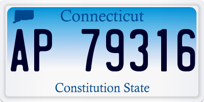 CT license plate AP79316