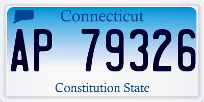 CT license plate AP79326