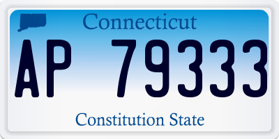 CT license plate AP79333