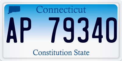 CT license plate AP79340