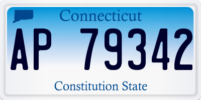 CT license plate AP79342