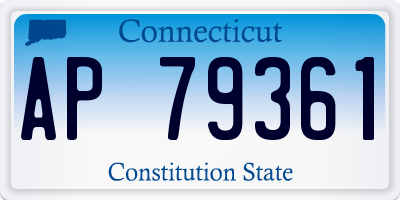 CT license plate AP79361