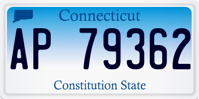 CT license plate AP79362