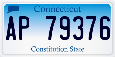 CT license plate AP79376