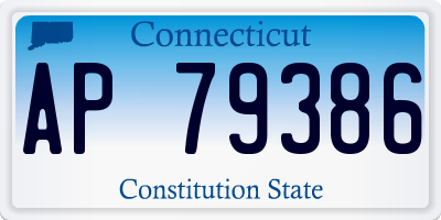 CT license plate AP79386