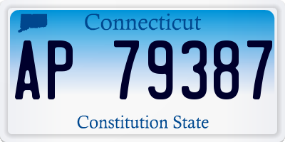 CT license plate AP79387
