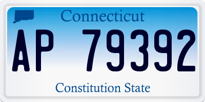 CT license plate AP79392