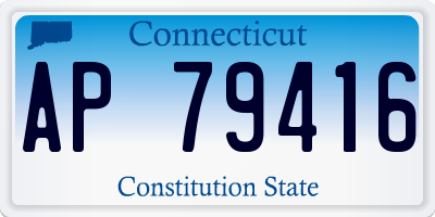 CT license plate AP79416