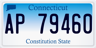 CT license plate AP79460