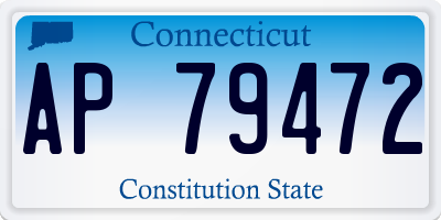 CT license plate AP79472