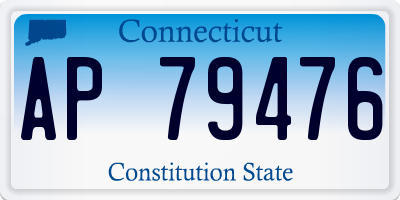 CT license plate AP79476