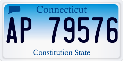 CT license plate AP79576