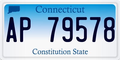 CT license plate AP79578