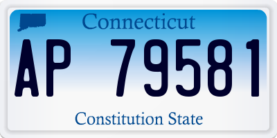 CT license plate AP79581