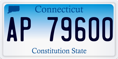 CT license plate AP79600