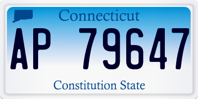 CT license plate AP79647
