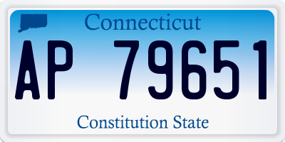 CT license plate AP79651