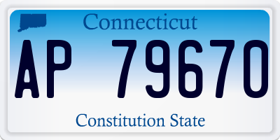 CT license plate AP79670