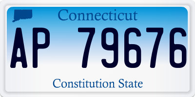 CT license plate AP79676