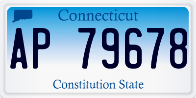 CT license plate AP79678