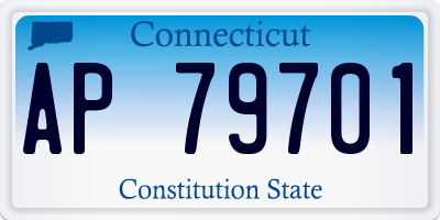 CT license plate AP79701
