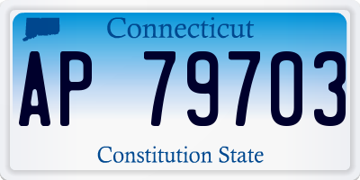 CT license plate AP79703
