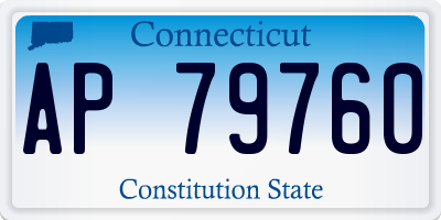 CT license plate AP79760