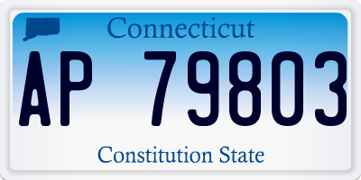 CT license plate AP79803