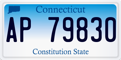 CT license plate AP79830