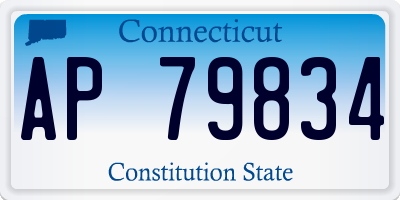 CT license plate AP79834