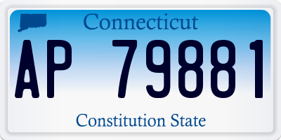 CT license plate AP79881