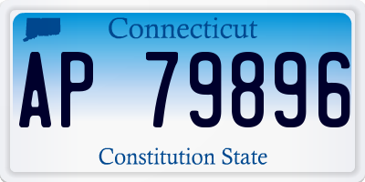 CT license plate AP79896