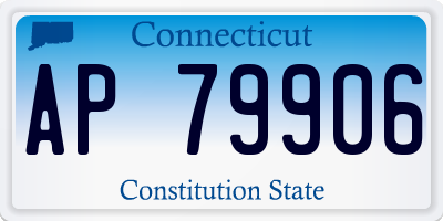 CT license plate AP79906