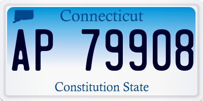 CT license plate AP79908