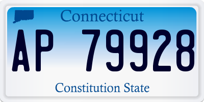 CT license plate AP79928