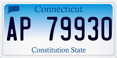 CT license plate AP79930