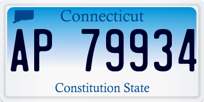 CT license plate AP79934