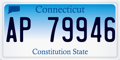 CT license plate AP79946