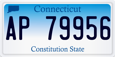 CT license plate AP79956