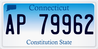CT license plate AP79962