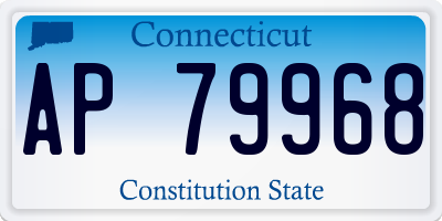 CT license plate AP79968