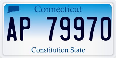 CT license plate AP79970