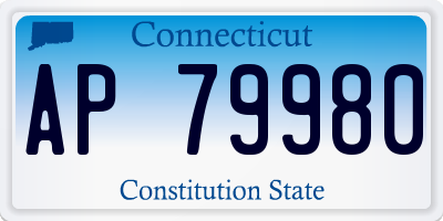 CT license plate AP79980